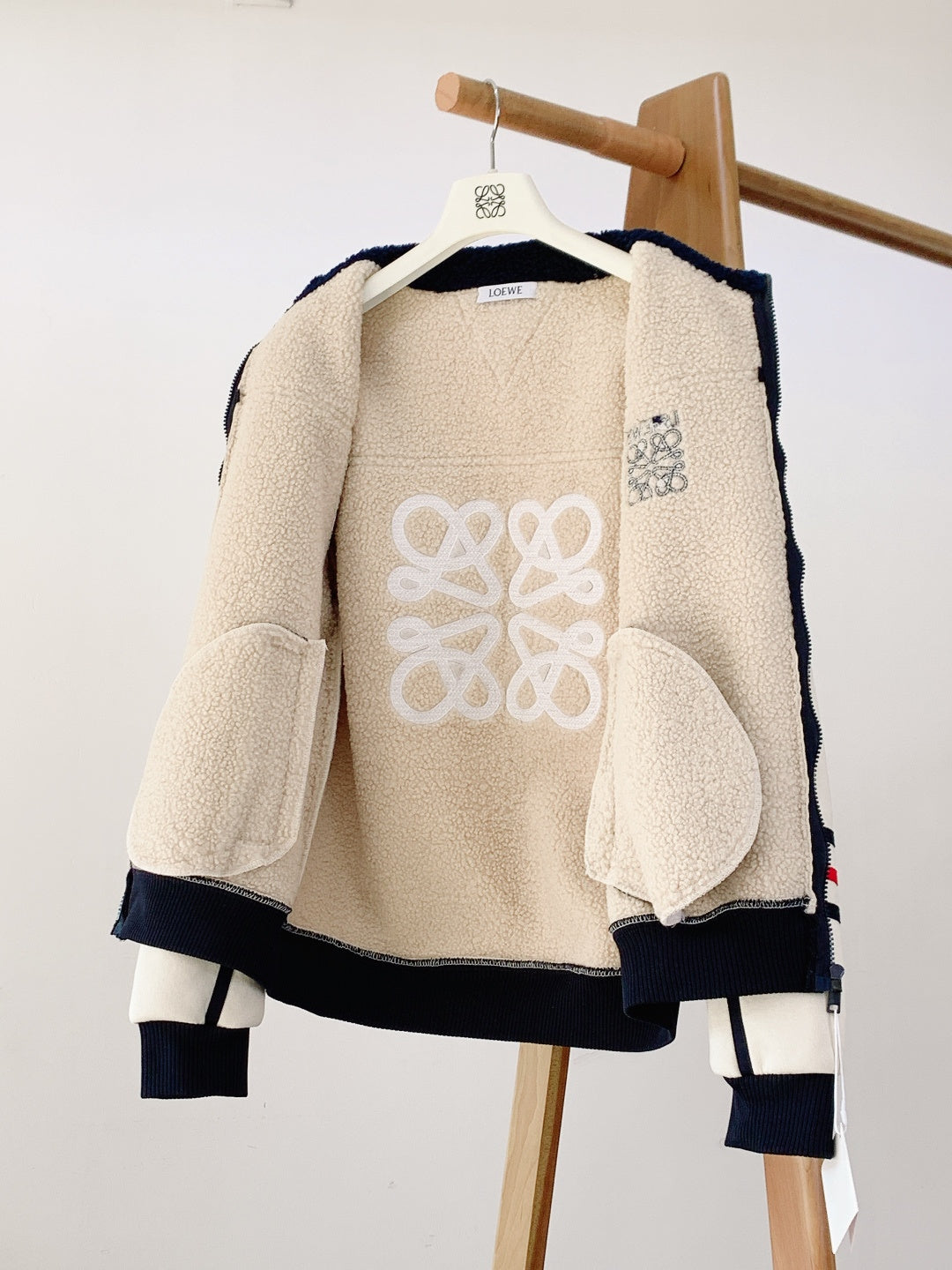 Loewe - Anagram Fleece Bomber Jacket with Sherpa Collar