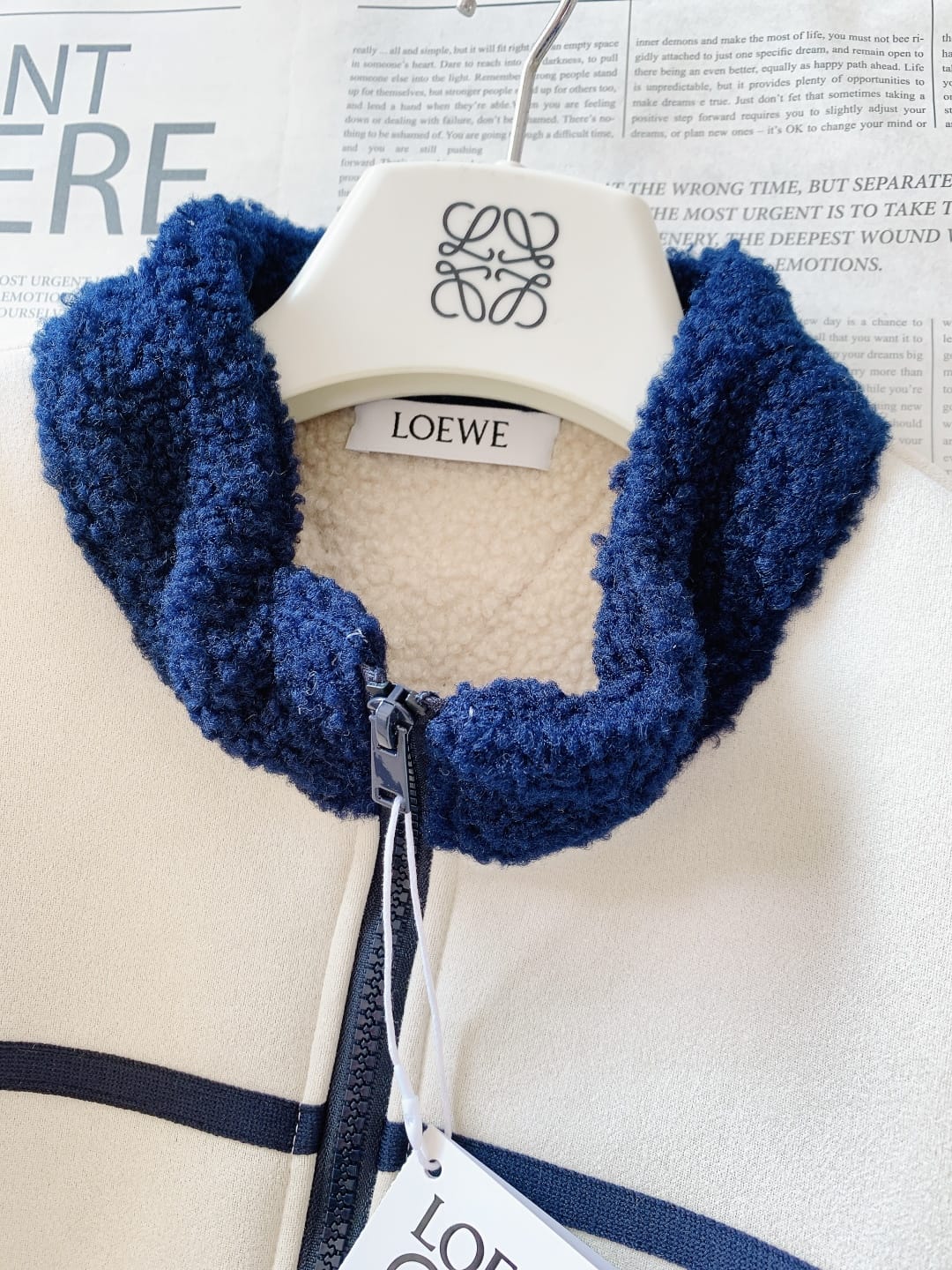 Loewe - Anagram Fleece Bomber Jacket with Sherpa Collar