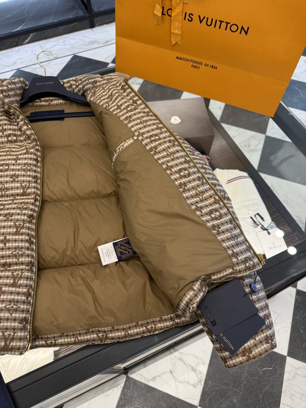 Louis Vuitton - Monogram Stripe Puffer Jacket - Brown