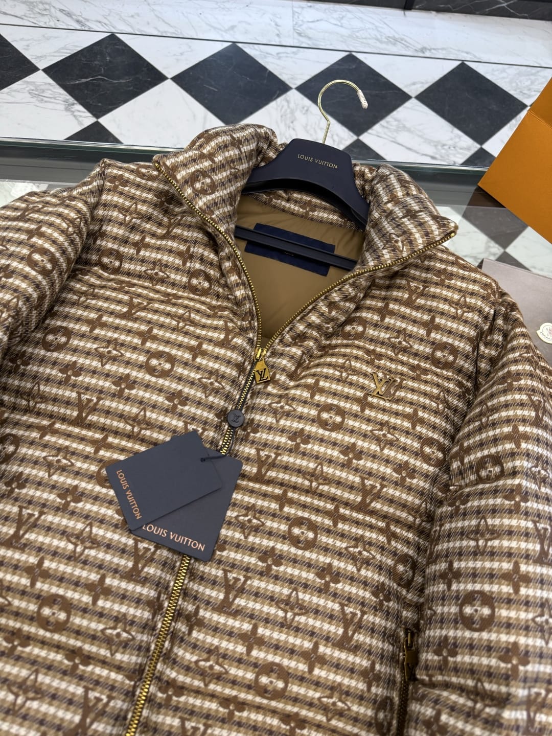 Louis Vuitton - Monogram Stripe Puffer Jacket - Brown