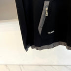 Prada - Black Cotton & Nylon Hoodie with Triangle Logo