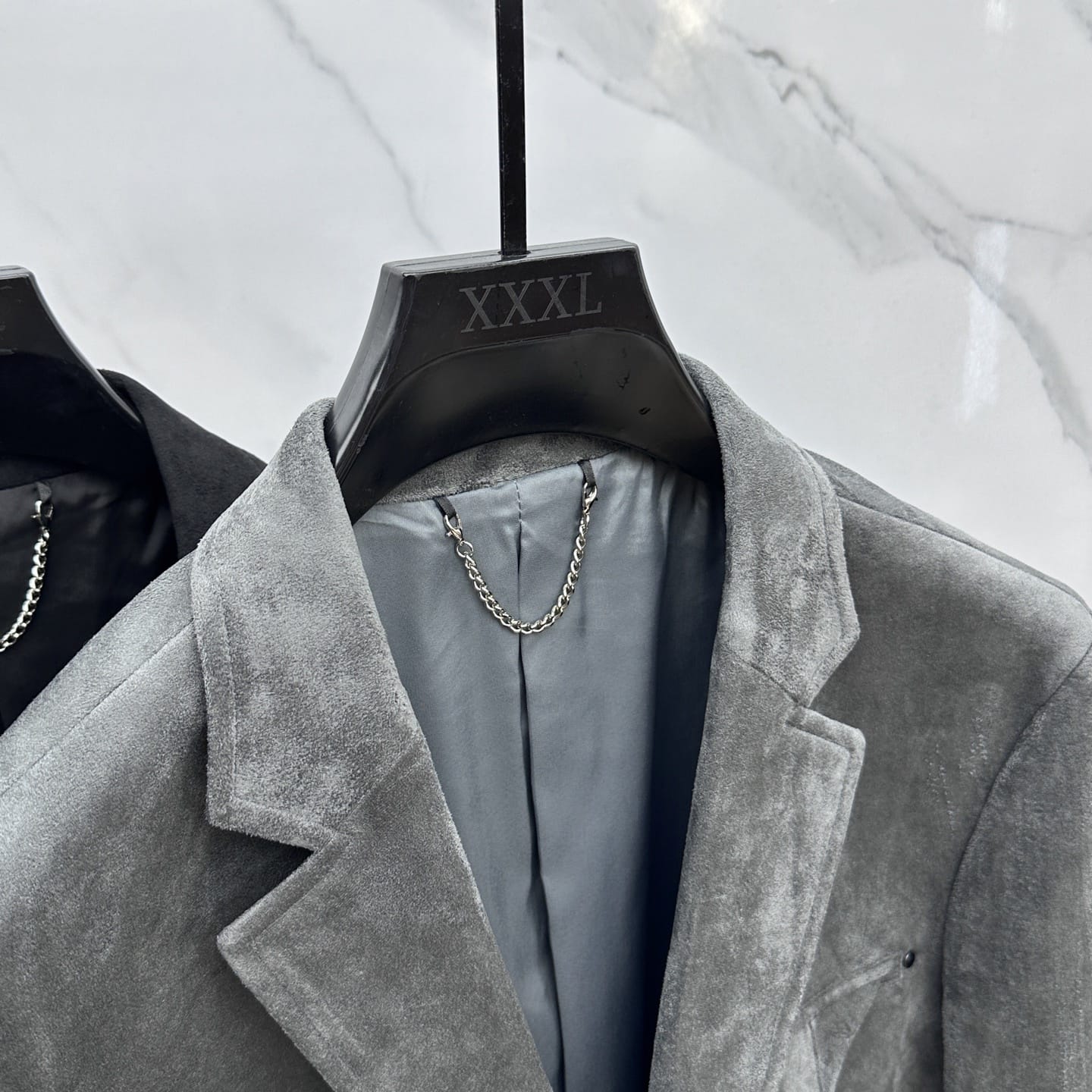 Prada - Grey Suede Blazer with Patch Pockets