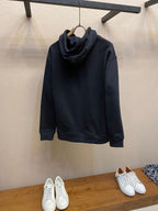 Loewe - Black Cotton Hoodie with Leather Bunny Patch