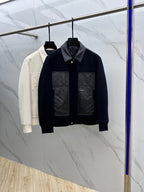 Louis Vuitton - Mixed-Media Varsity Black Jacket