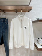 Prada - White Knit Quarter-Zip Pullover