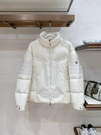 Moncler - White Ribbed Down Puffer Jacket