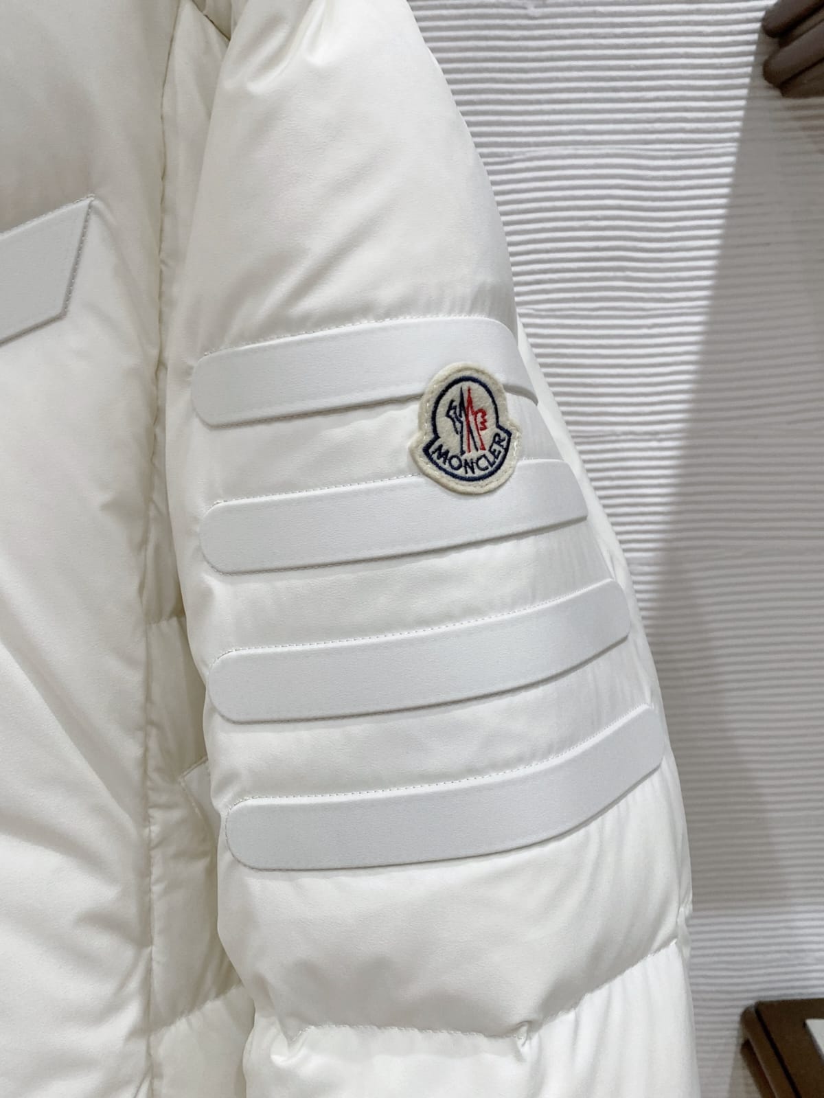 Moncler - White Ribbed Down Puffer Jacket