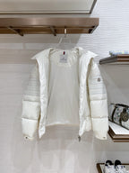 Moncler - White Ribbed Down Puffer Jacket
