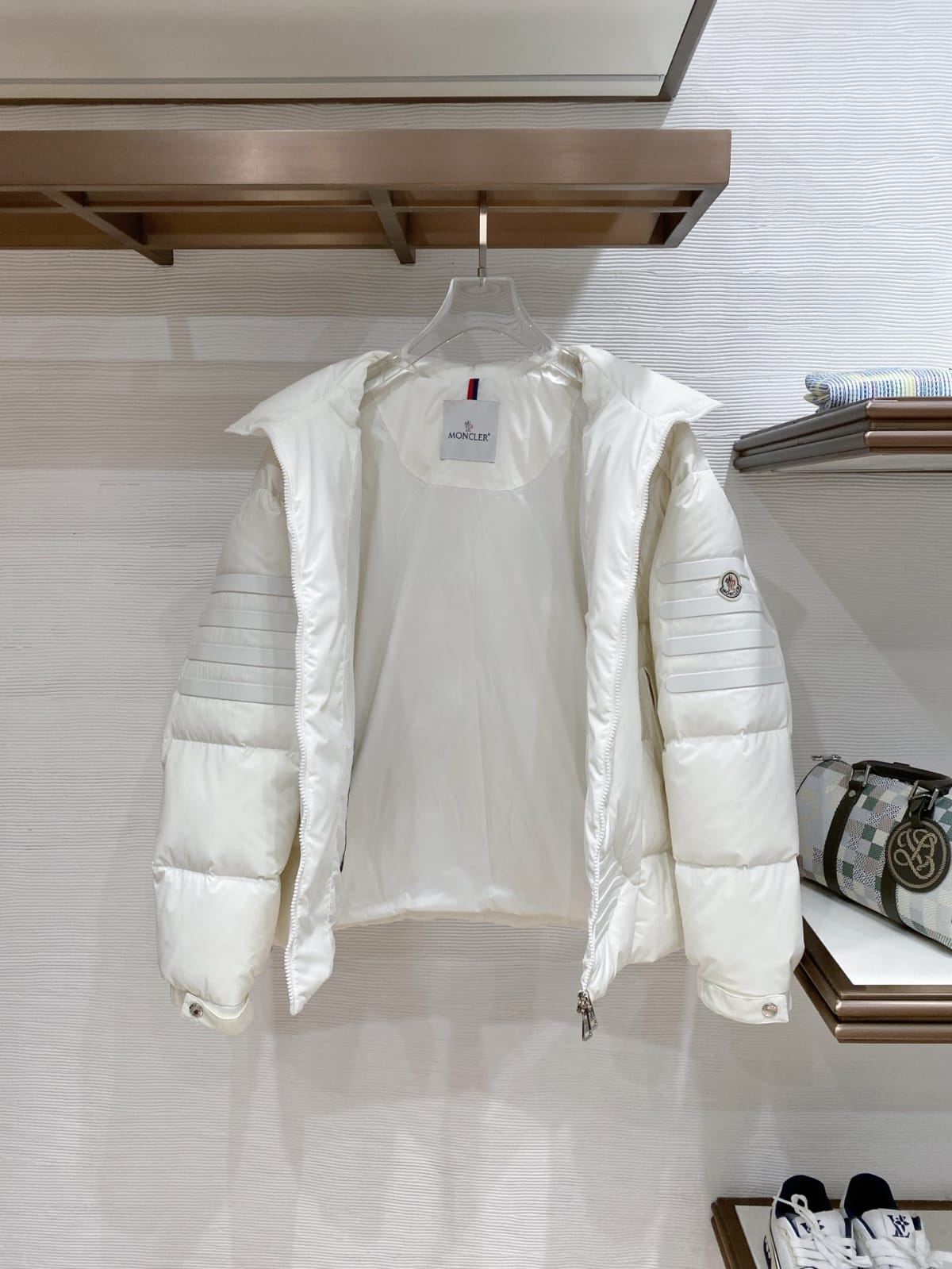 Moncler - White Ribbed Down Puffer Jacket