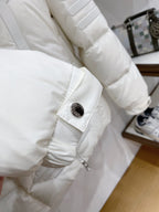 Moncler - White Ribbed Down Puffer Jacket