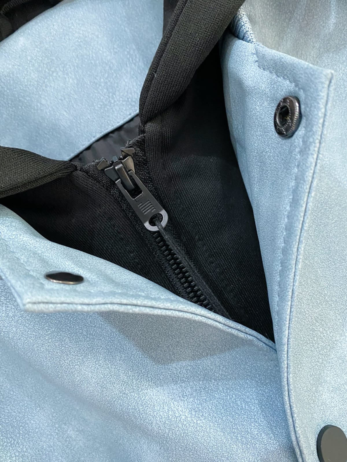 Prada - Light Blue Suede-Effect Hooded Bomber Jacket
