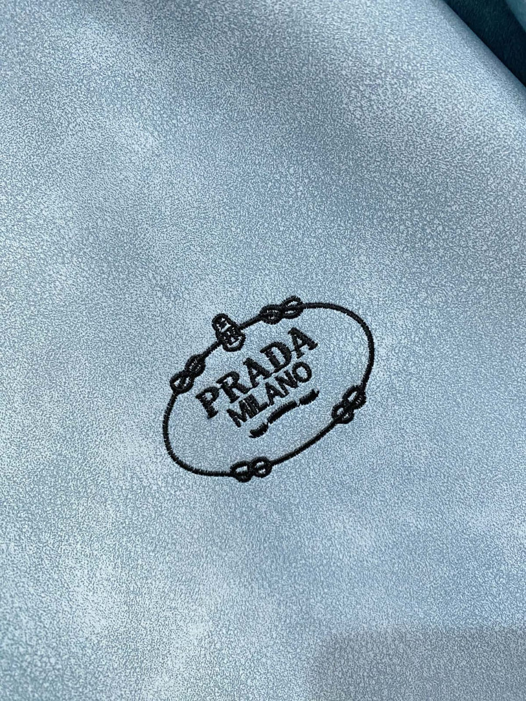 Prada - Light Blue Suede-Effect Hooded Bomber Jacket