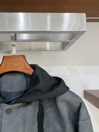 Prada - Dark Grey Suede-Effect Hooded Bomber Jacket