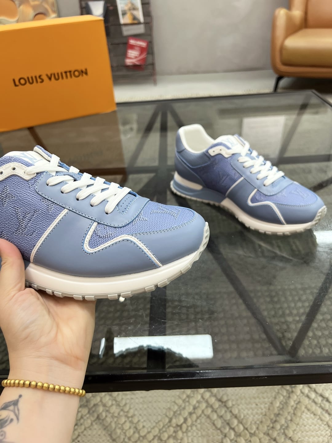 Louis Vuitton - Men's Run Away Sneaker in Light Blue