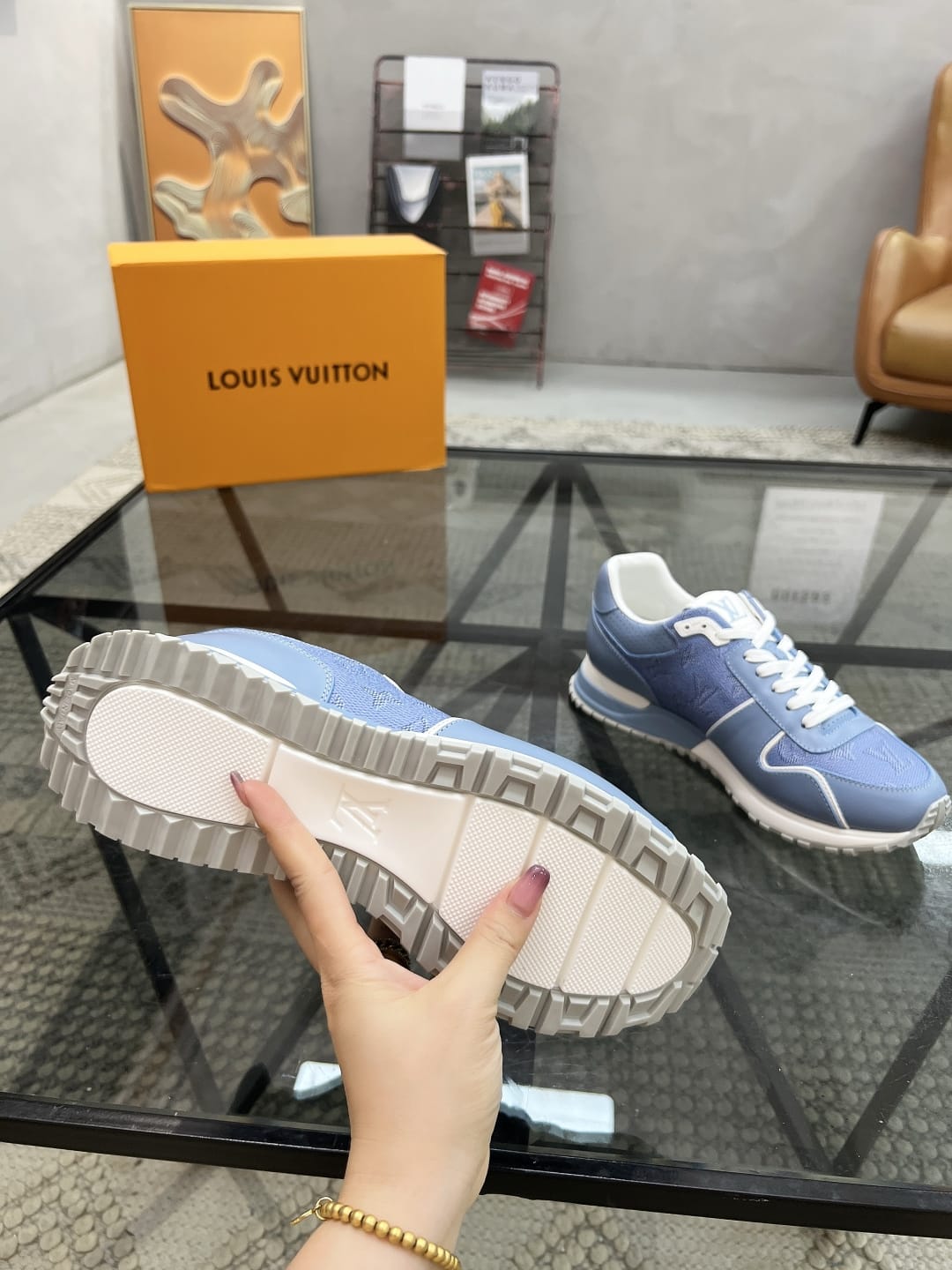 Louis Vuitton - Men's Run Away Sneaker in Light Blue