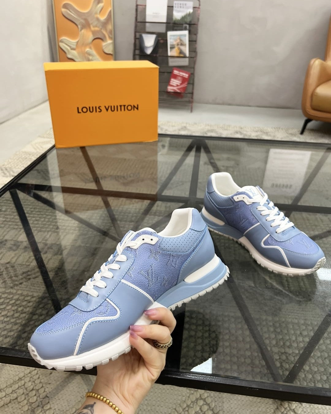 Louis Vuitton - Men's Run Away Sneaker in Light Blue