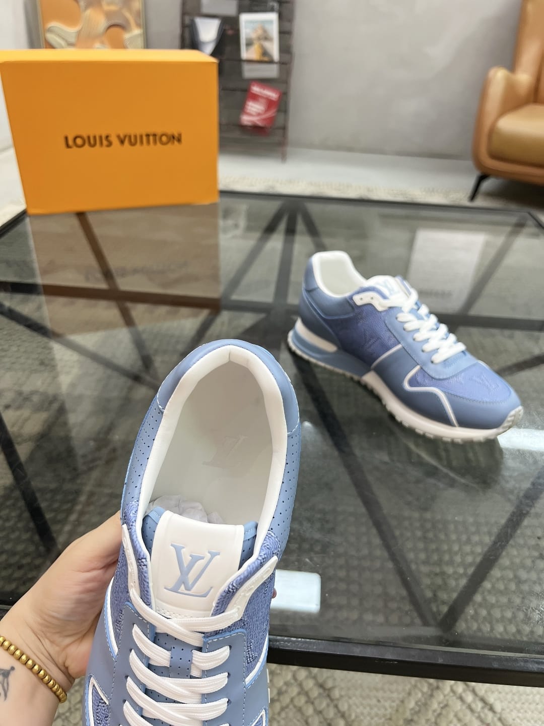Louis Vuitton - Men's Run Away Sneaker in Light Blue