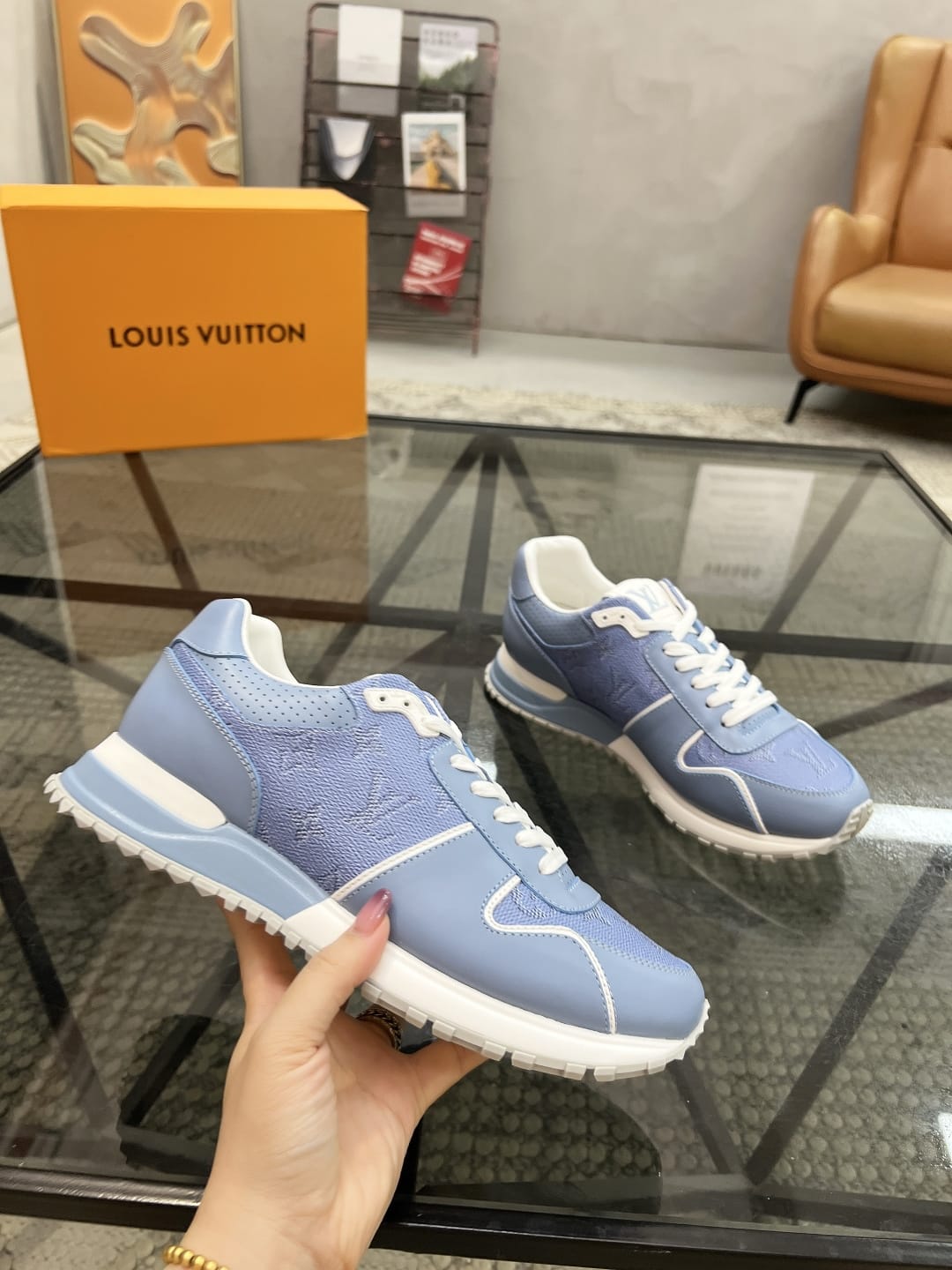 Louis Vuitton - Men's Run Away Sneaker in Light Blue