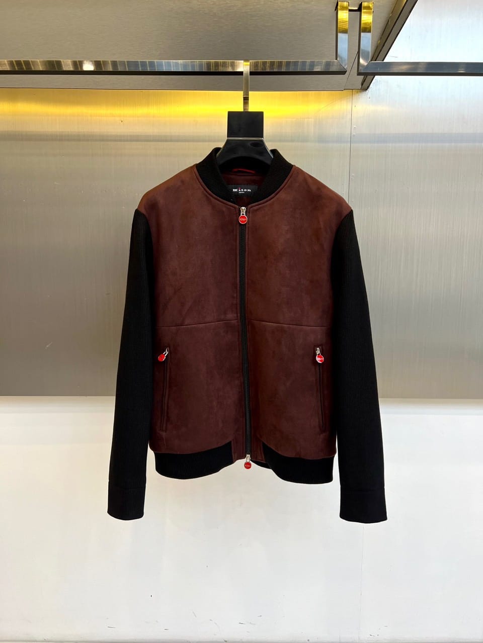 Kiton - Men's Two-Tone Suede Bomber Jacket
