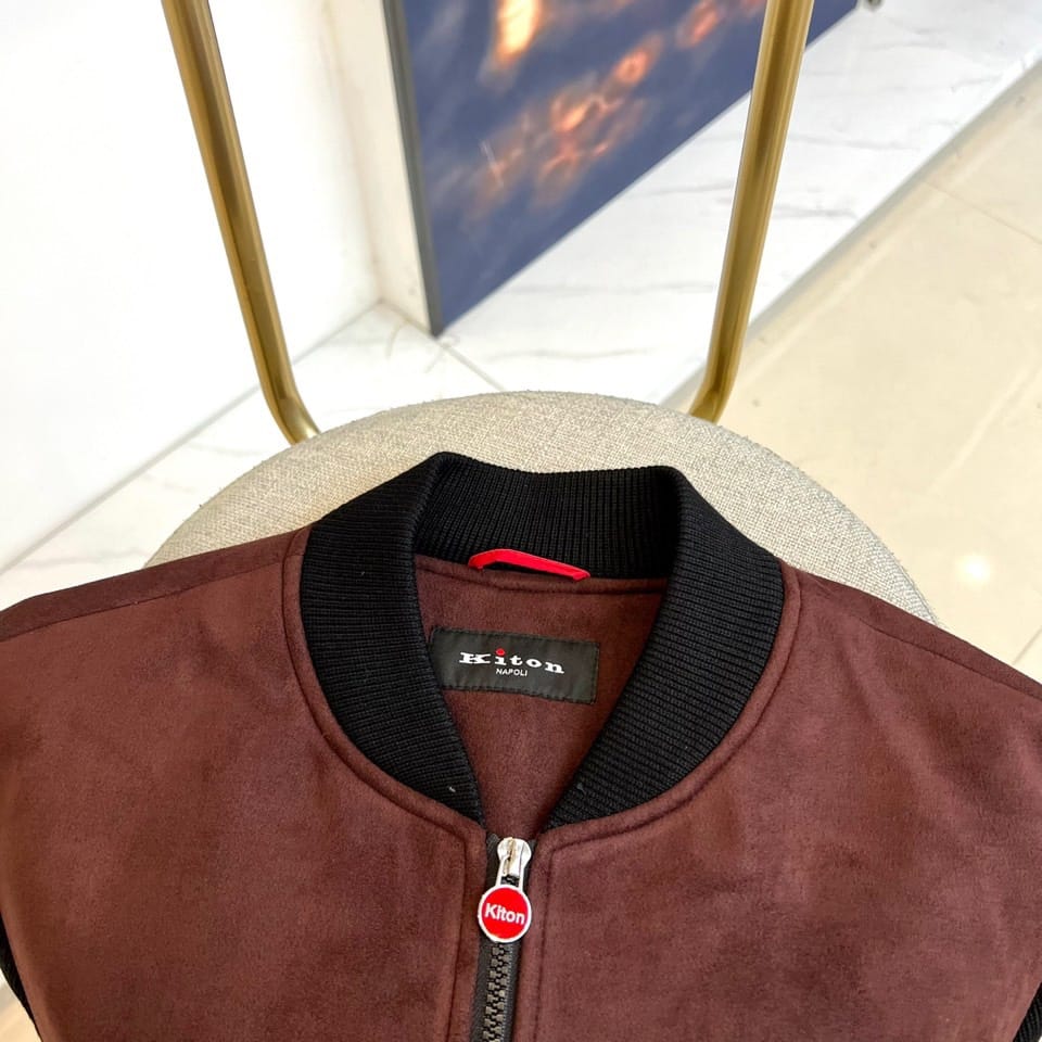 Kiton - Men's Two-Tone Suede Bomber Jacket