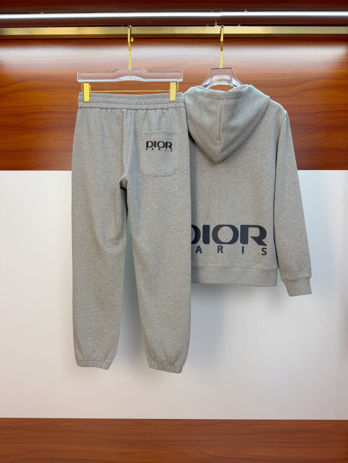 Dior - 'DIOR 47' Grey Cotton Fleece Tracksuit Set