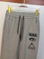Dior - 'DIOR 47' Grey Cotton Fleece Tracksuit Set