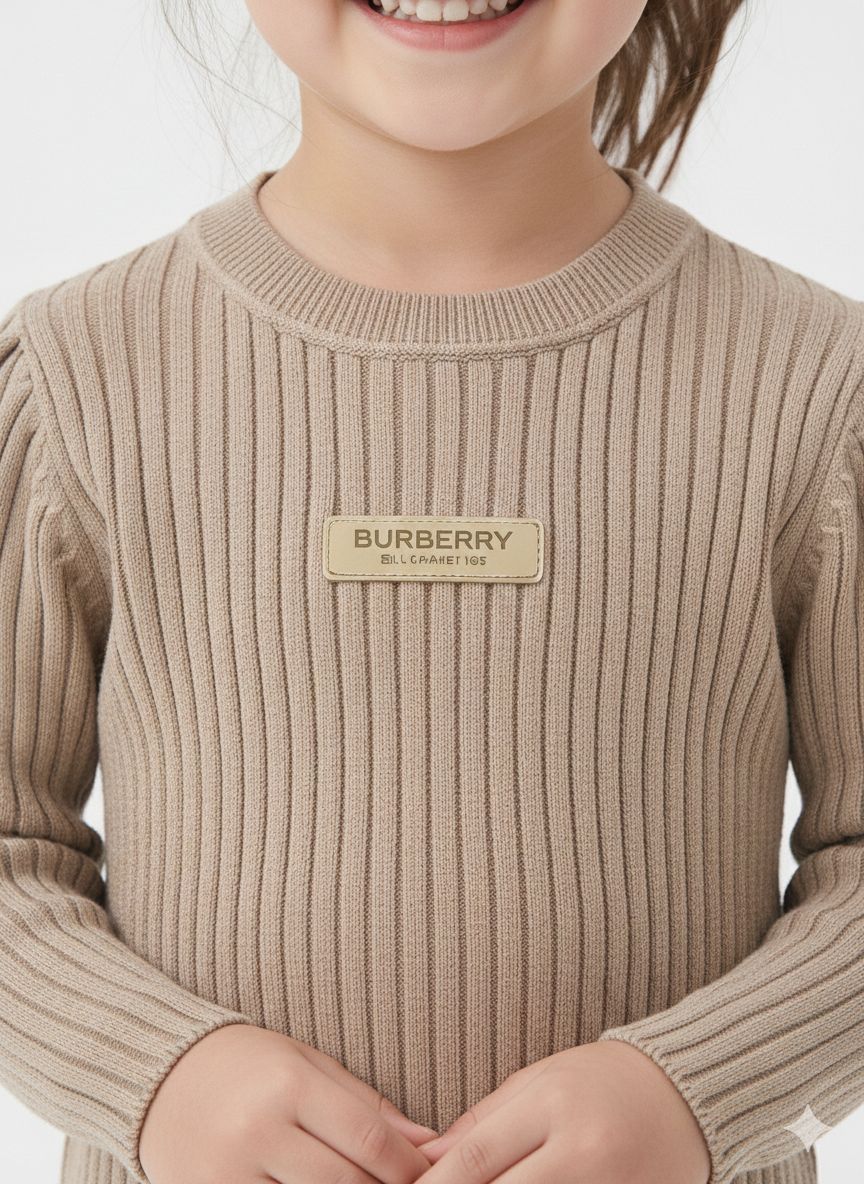 Burberry - Girls' Signature Ribbed Knit 2-Piece Lounge Set – Sweater & Leggings