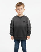 Prada - Boys' Charcoal Grey Triangle Logo Crewneck Sweatshirt