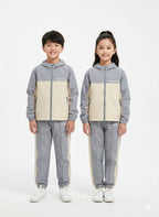 Balenciaga - Kids Unisex Color-Block Tracksuit Set - Grey & Beige