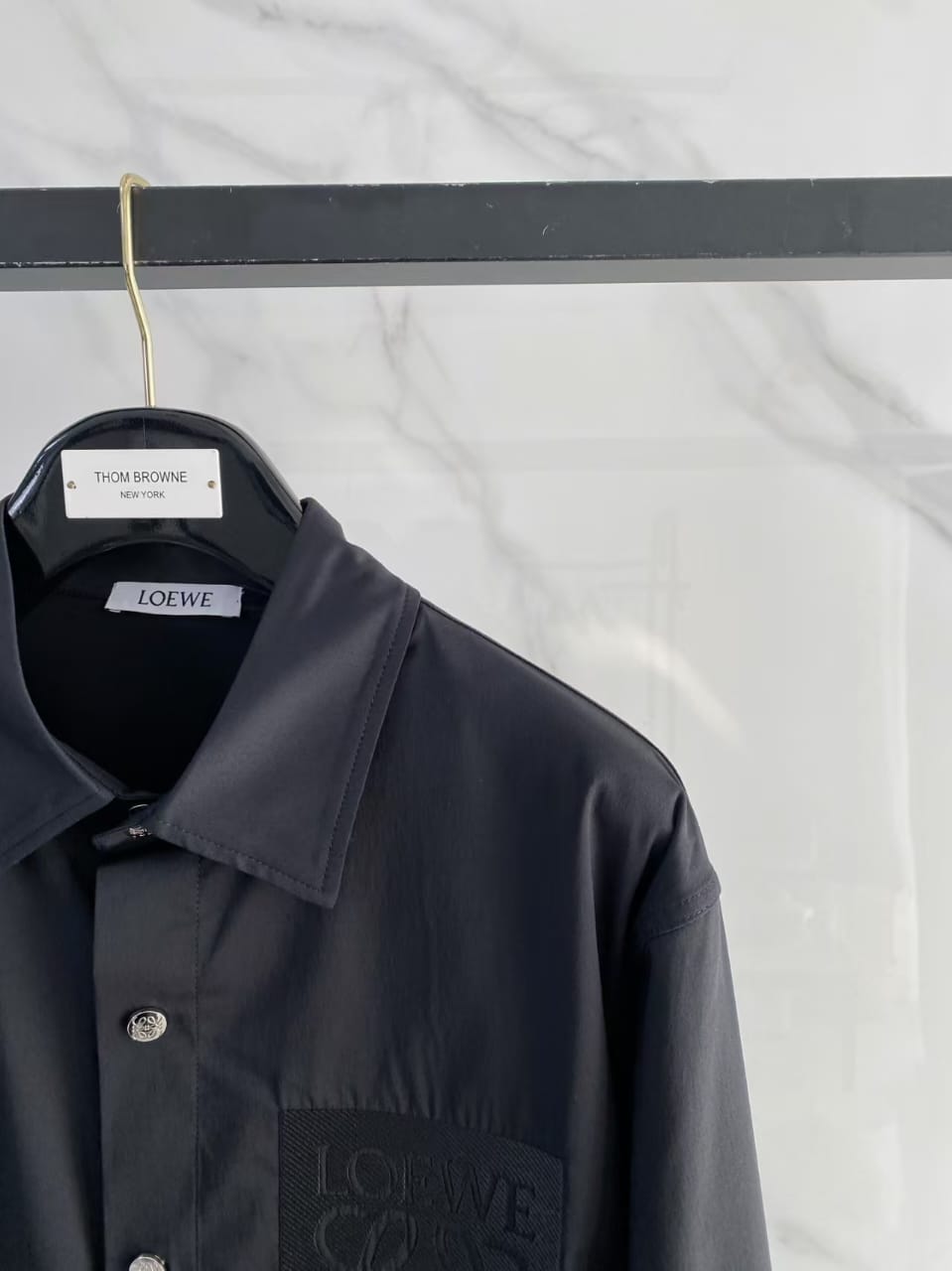 Loewe - Black Anagram Embossed Chest Pocket Shirt