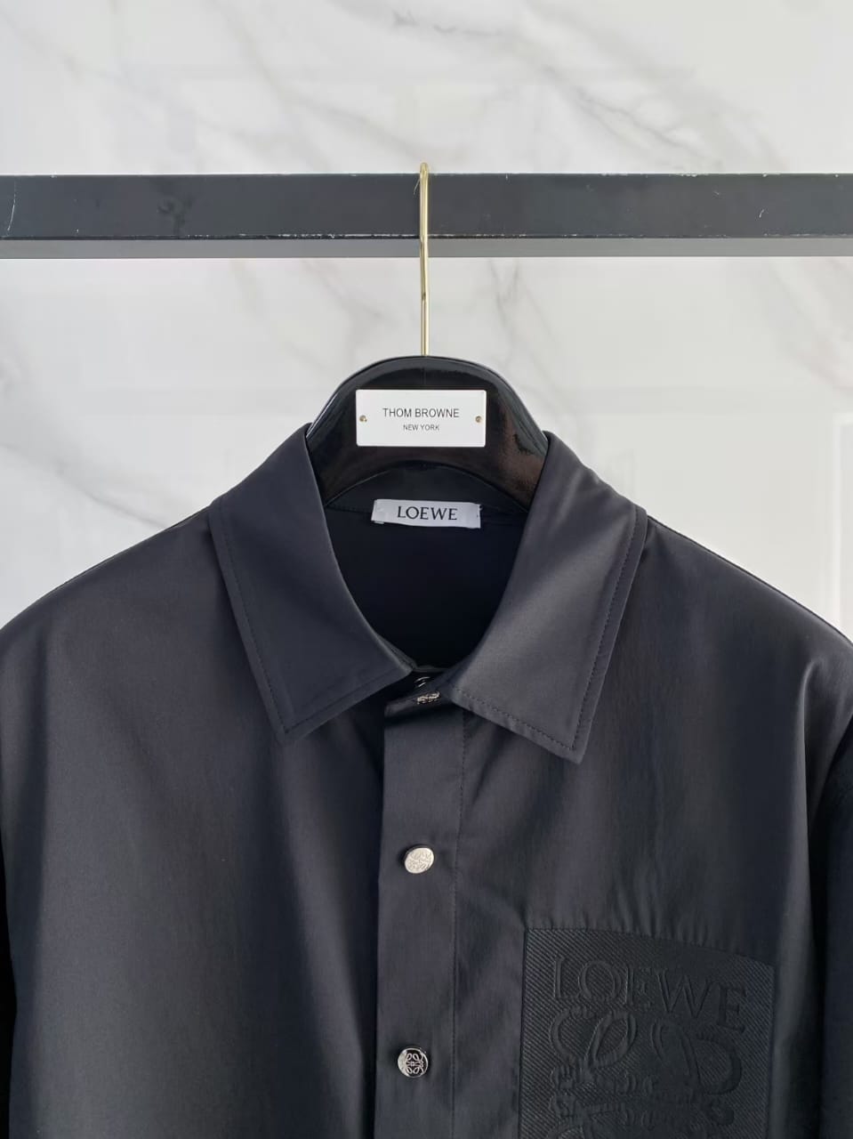 Loewe - Black Anagram Embossed Chest Pocket Shirt
