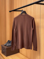 Loro Piana - Brown Knit Crew Neck Sweater