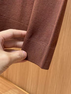 Loro Piana - Brown Knit Crew Neck Sweater
