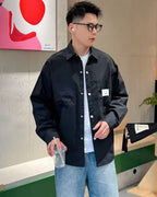 Acne Studios - Black Face Logo Cotton Twill Overshirt