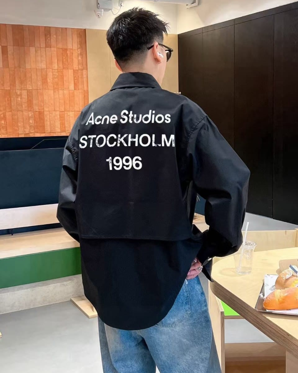 Acne Studios - Black Face Logo Cotton Twill Overshirt