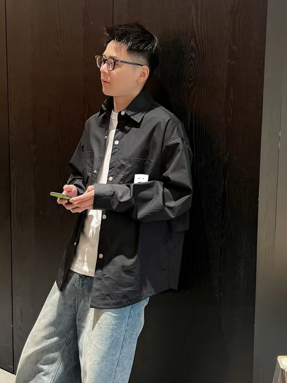 Acne Studios - Black Face Logo Cotton Twill Overshirt