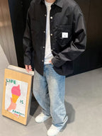Acne Studios - Black Face Logo Cotton Twill Overshirt