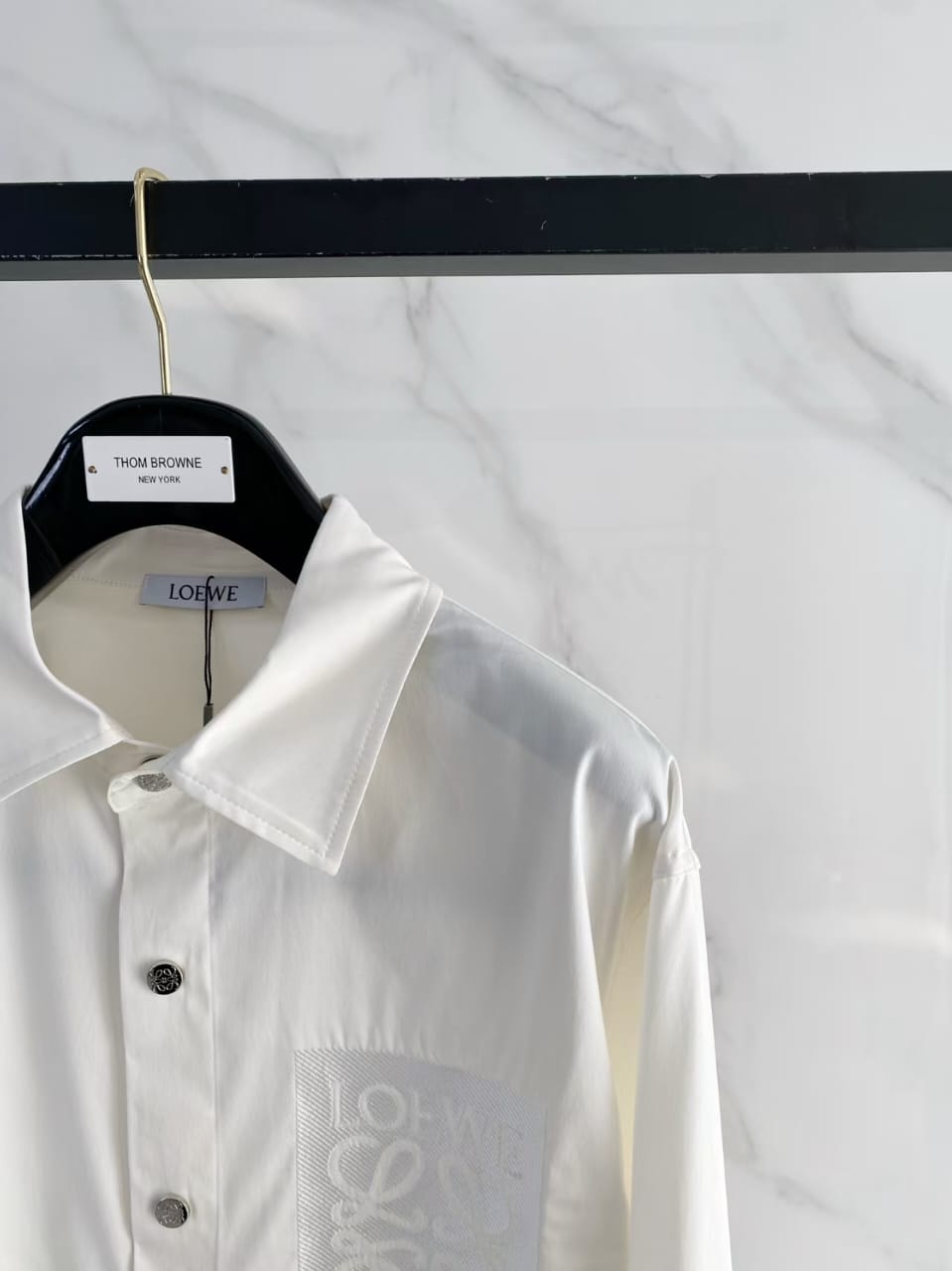 Loewe - White Anagram Embroidered Chest Pocket Shirt