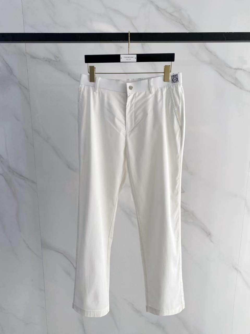 Loewe - White Tailored Cotton Chino Trousers