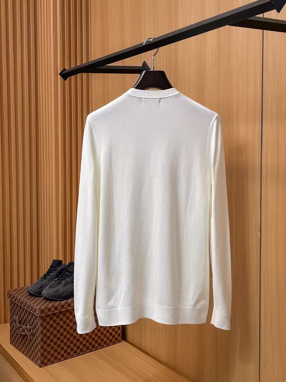 Loro Piana - White Knit Crew Neck Sweater