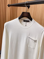 Loro Piana - White Knit Crew Neck Sweater