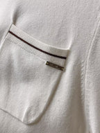 Loro Piana - White Knit Crew Neck Sweater
