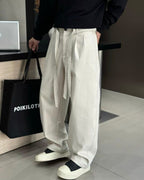 Maison Margiela - Off-White Loose-Fit Trousers with Tie Belt
