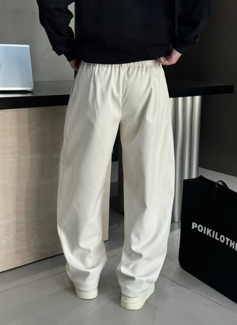 Maison Margiela - Off-White Loose-Fit Trousers with Tie Belt