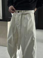Maison Margiela - Off-White Loose-Fit Trousers with Tie Belt