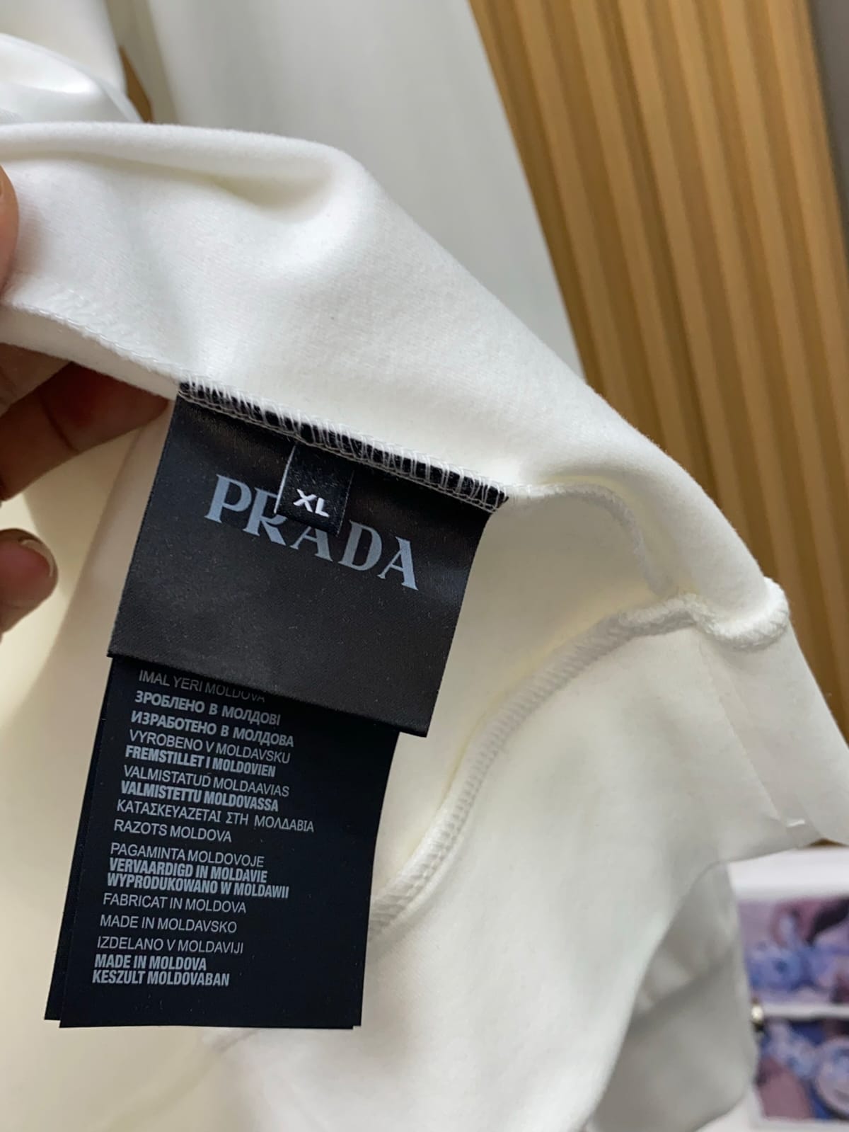 Prada White Mock Neck Sweatshirt with Sleeve Buttons