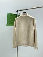 Gucci - Beige Knit Quarter-Zip