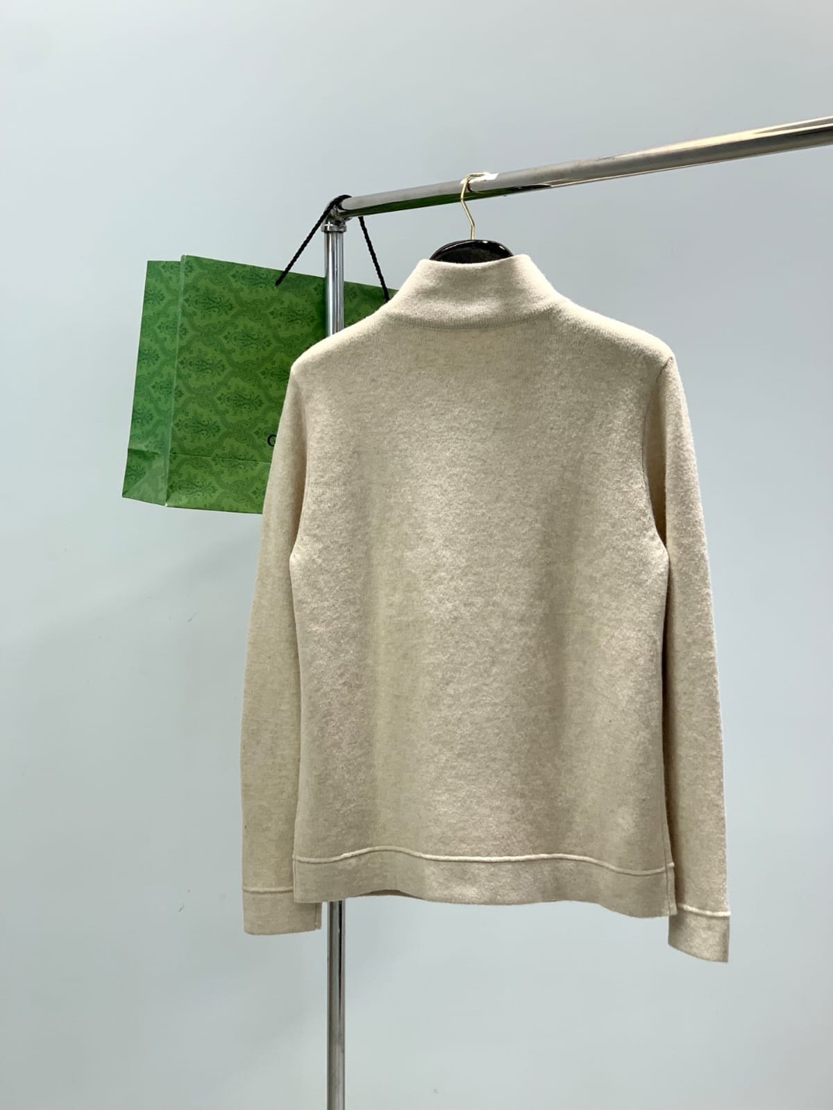 Gucci - Beige Knit Quarter-Zip