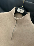 Gucci - Beige Knit Quarter-Zip