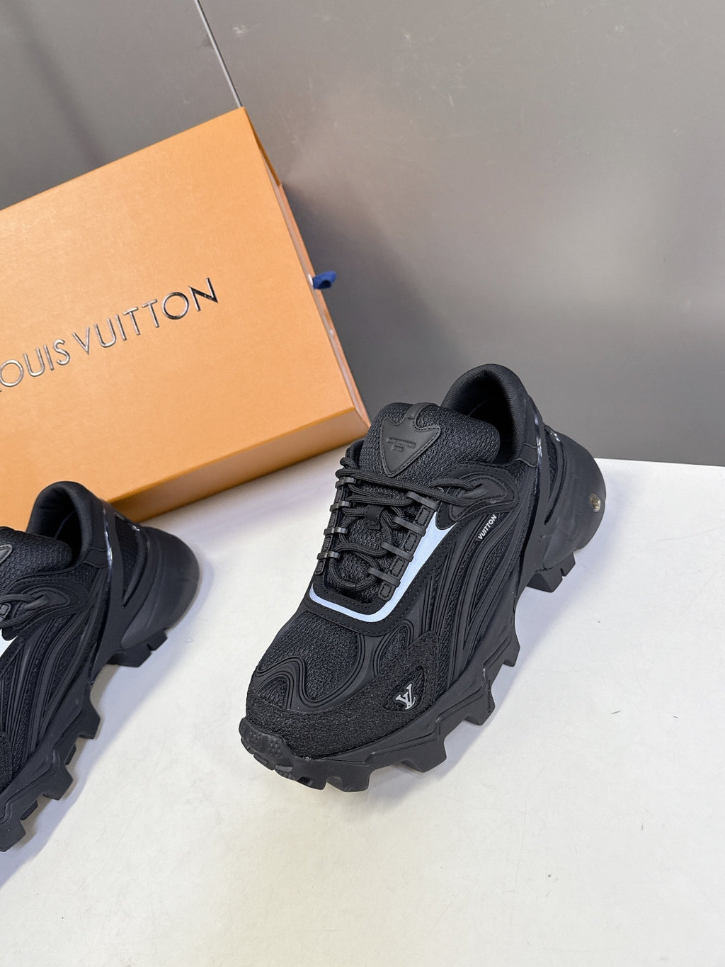 Louis Vuitton - Chunky Black Sneakers with Reflective Detail